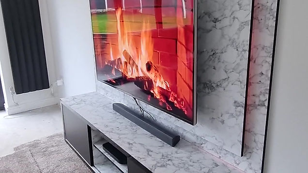 Elevate Your Entertainment: Bespoke TV Unit in a Luxurious Marble Look Finish
